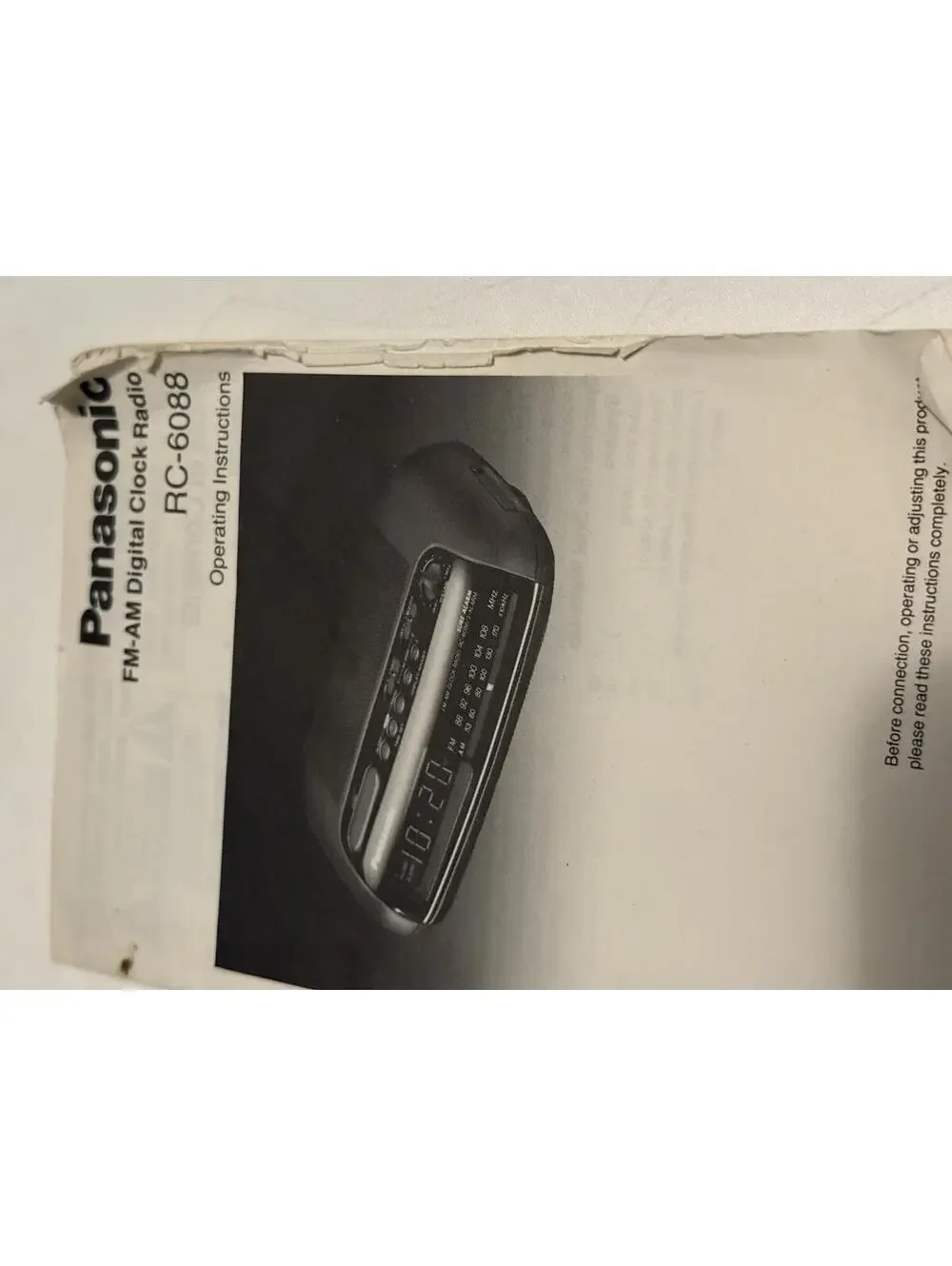 VTG Panasonic RC-6088 AM FM Compact Digital Alarm Clock Radio With Manual , Work